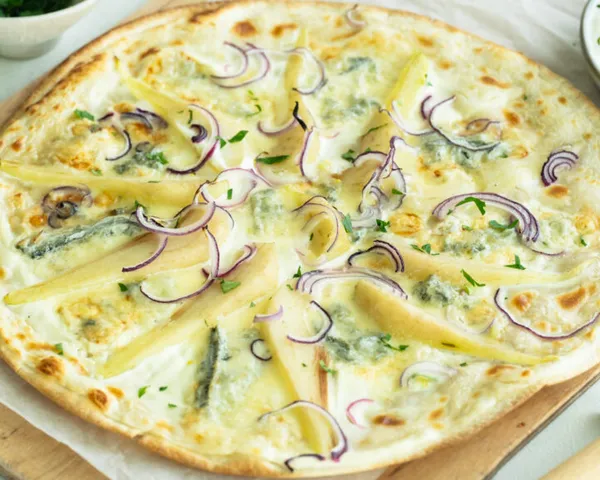 Flammkuchen Birne-Gorgonzola
