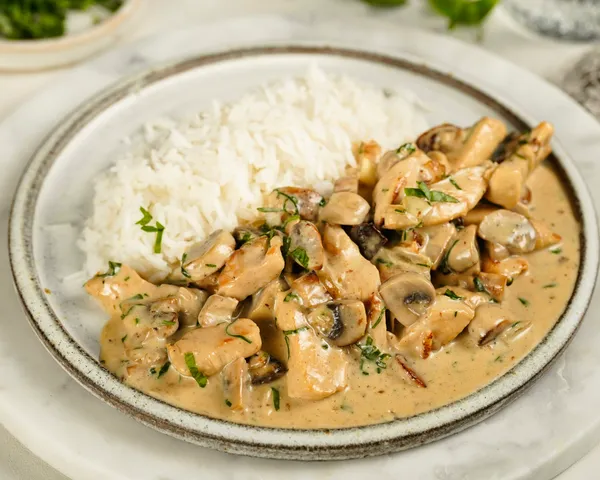 Hähnchengeschnetzeltes mit Champignons