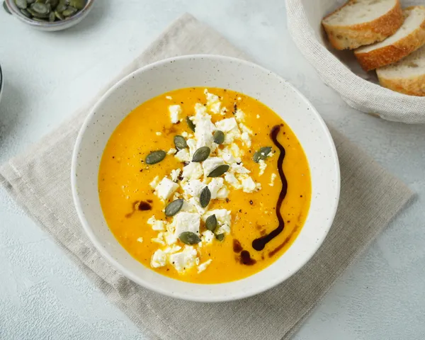 Kürbissuppe mit Feta