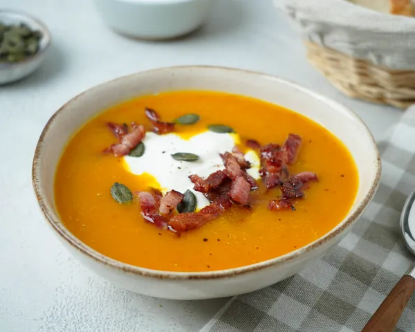 Kürbissuppe mit Speck