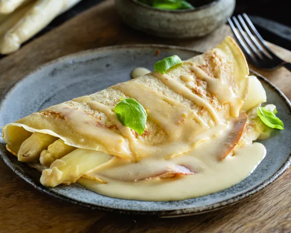 Spargel mit Pfannkuchen
