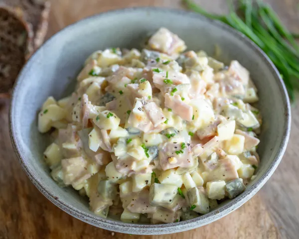 Eiersalat mit Schinken