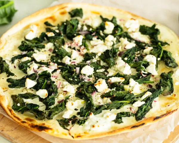 Flammkuchen mit Spinat und Feta