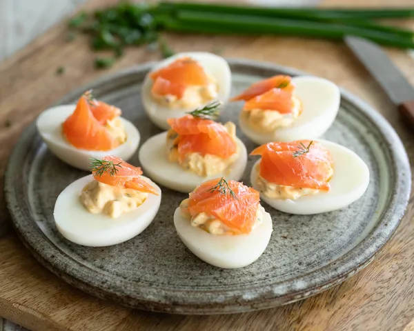 Gefüllte Eier mit Lachs